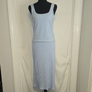 Old Navy Light Blue Top & Midi Skirt